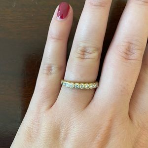 Diamond ring- bezeled yellow gold